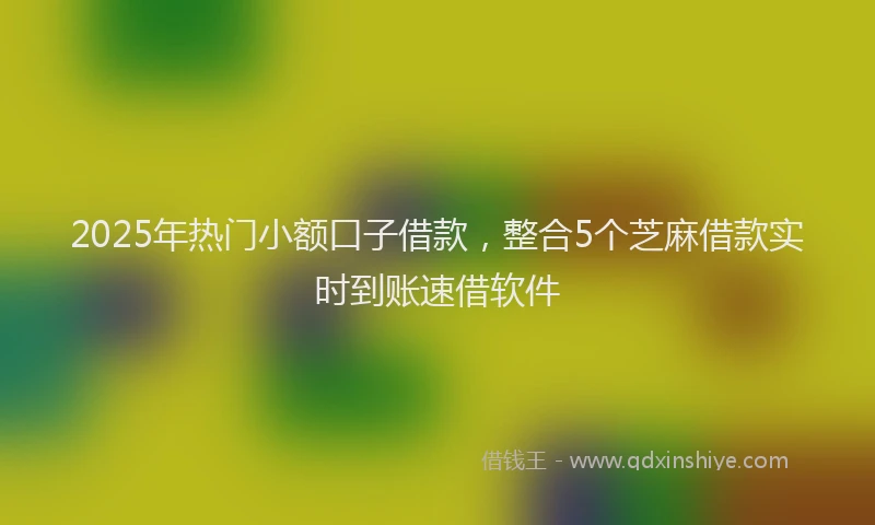 2025年热门小额口子借款，整合5个芝麻借款实时到账速借软件