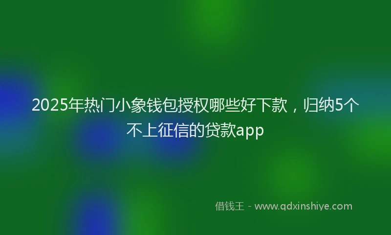 2025年热门小象钱包授权哪些好下款，归纳5个不上征信的贷款app