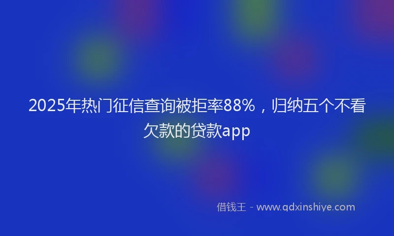 2025年热门征信查询被拒率88%，归纳五个不看欠款的贷款app