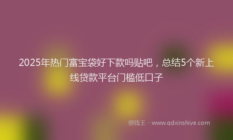 2025年热门富宝袋好下款吗贴吧，总结5个新上线贷款平台门槛低口子