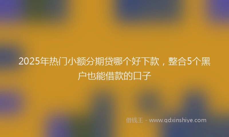 2025年热门小额分期贷哪个好下款，整合5个黑户也能借款的口子