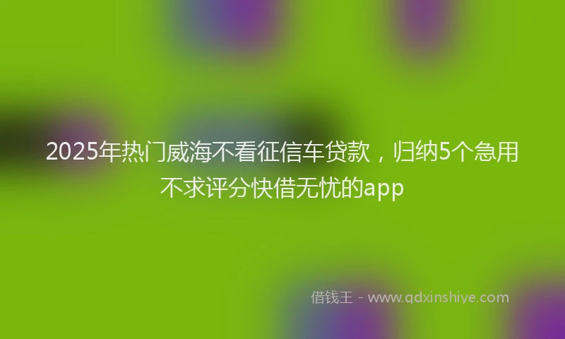 2025年热门威海不看征信车贷款，归纳5个急用不求评分快借无忧的app