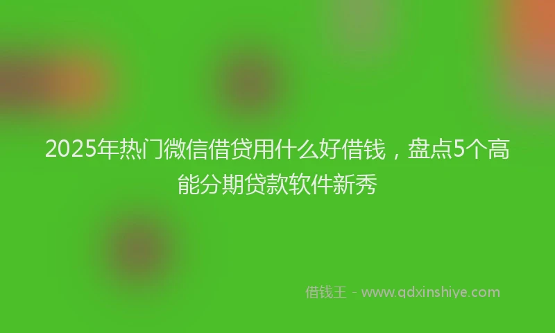 2025年热门微信借贷用什么好借钱，盘点5个高能分期贷款软件新秀