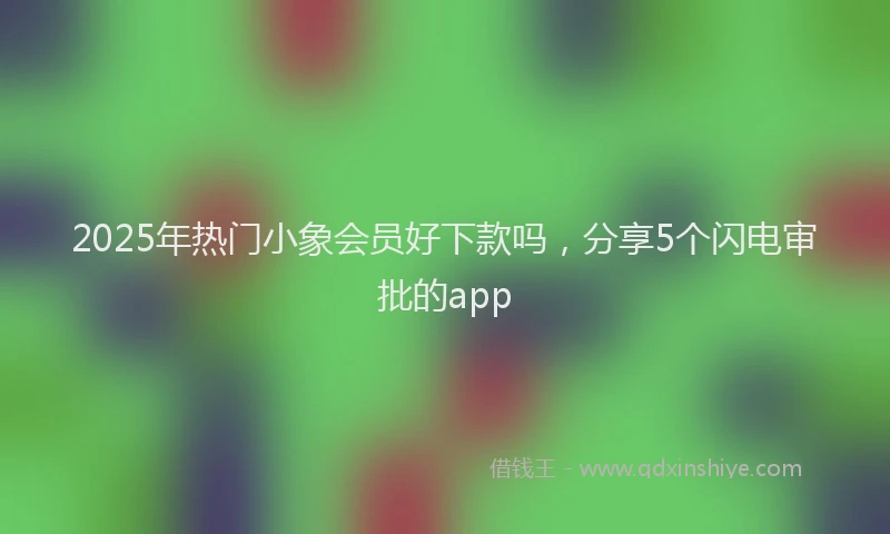 2025年热门小象会员好下款吗，分享5个闪电审批的app