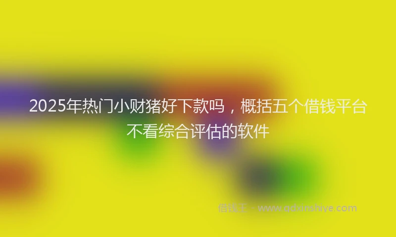 2025年热门小财猪好下款吗，概括五个借钱平台不看综合评估的软件
