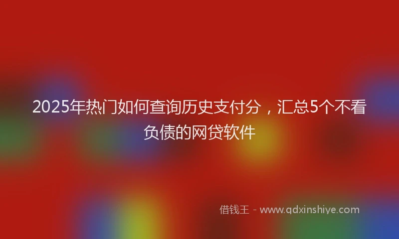 2025年热门如何查询历史支付分，汇总5个不看负债的网贷软件
