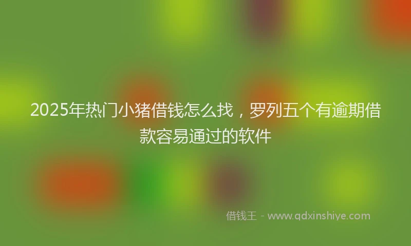2025年热门小猪借钱怎么找，罗列五个有逾期借款容易通过的软件