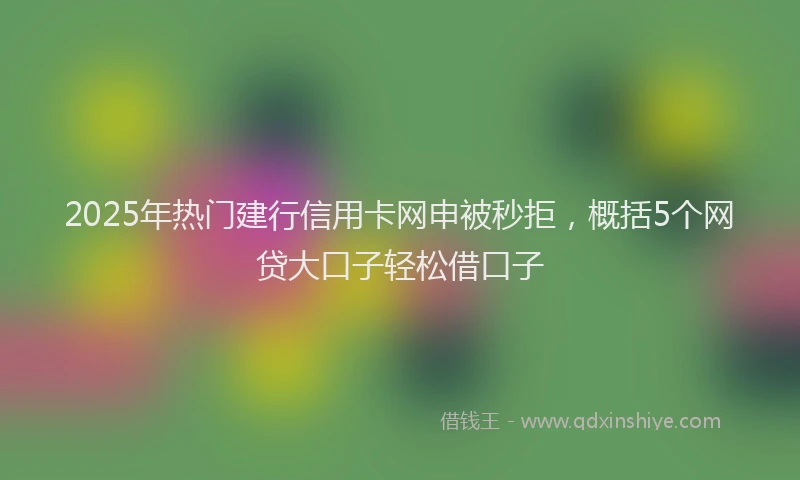 2025年热门建行信用卡网申被秒拒，概括5个网贷大口子轻松借口子