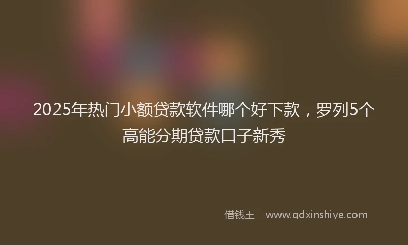 2025年热门小额贷款软件哪个好下款，罗列5个高能分期贷款口子新秀