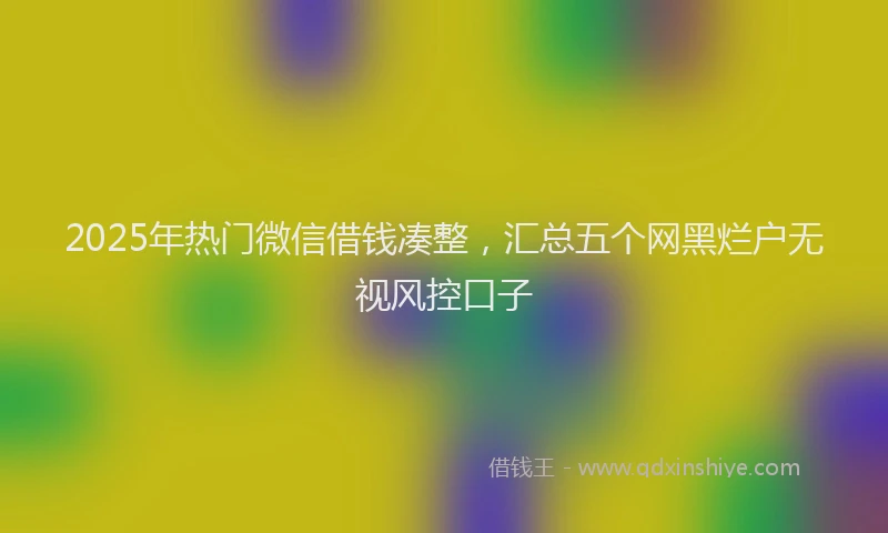 2025年热门微信借钱凑整，汇总五个网黑烂户无视风控口子