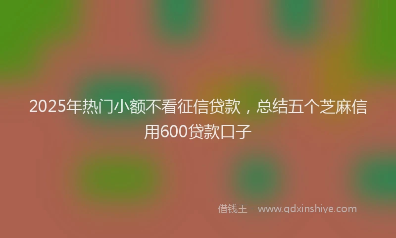 2025年热门小额不看征信贷款，总结五个芝麻信用600贷款口子