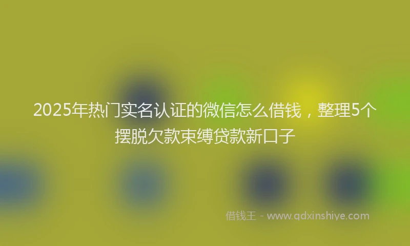 2025年热门实名认证的微信怎么借钱，整理5个摆脱欠款束缚贷款新口子