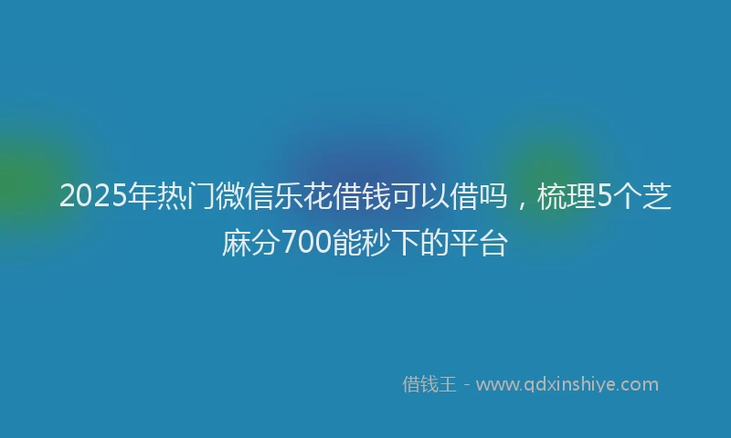 2025年热门微信乐花借钱可以借吗，梳理5个芝麻分700能秒下的平台