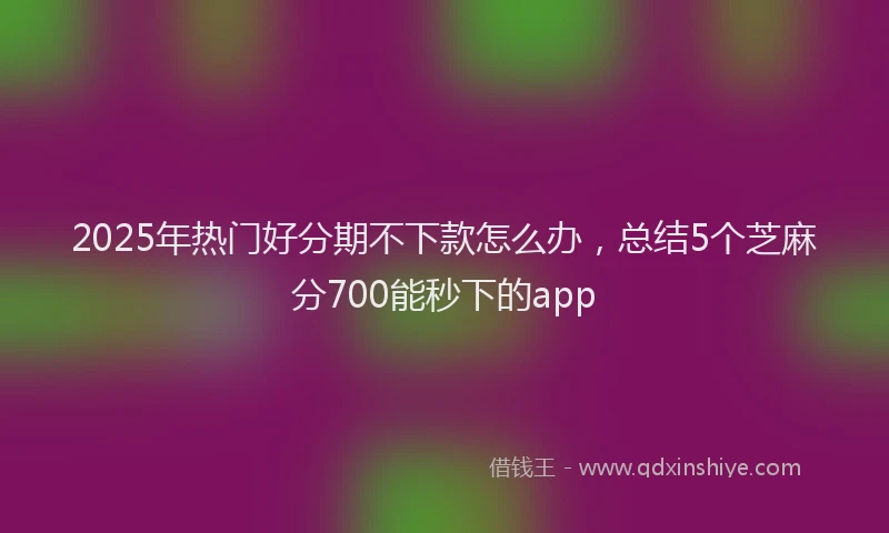 2025年热门好分期不下款怎么办，总结5个芝麻分700能秒下的app