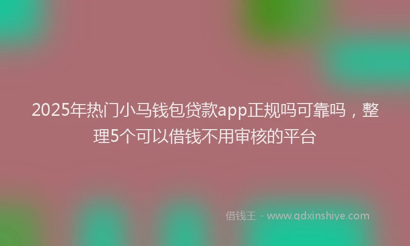 2025年热门小马钱包贷款app正规吗可靠吗，整理5个可以借钱不用审核的平台