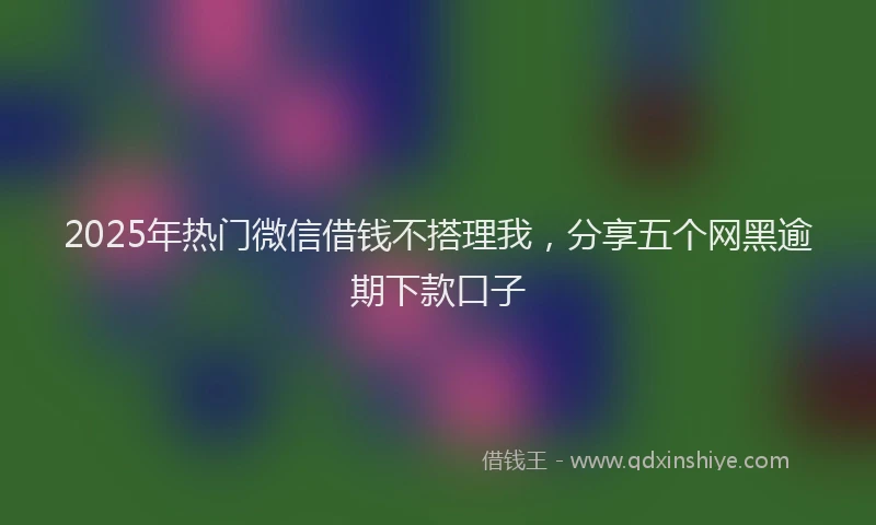 2025年热门微信借钱不搭理我，分享五个网黑逾期下款口子