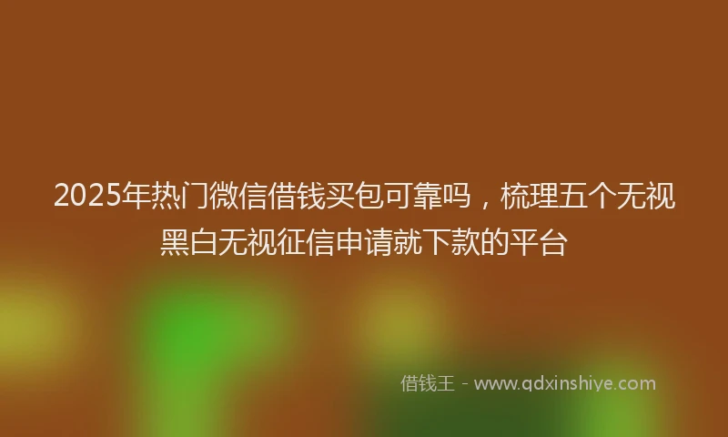 2025年热门微信借钱买包可靠吗，梳理五个无视黑白无视征信申请就下款的平台