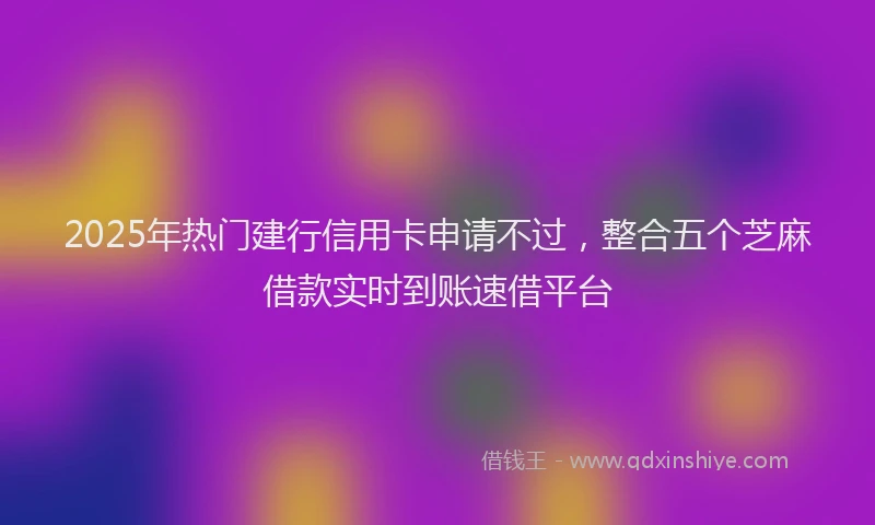 2025年热门建行信用卡申请不过，整合五个芝麻借款实时到账速借平台