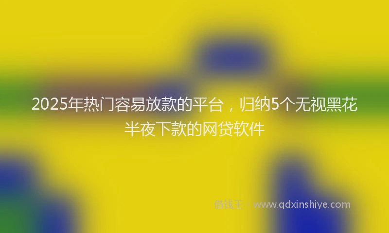2025年热门容易放款的平台，归纳5个无视黑花半夜下款的网贷软件