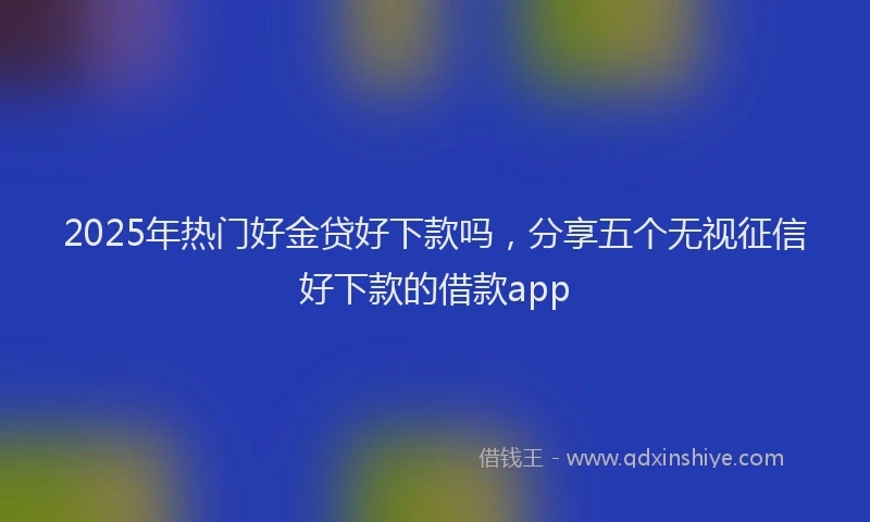 2025年热门好金贷好下款吗，分享五个无视征信好下款的借款app