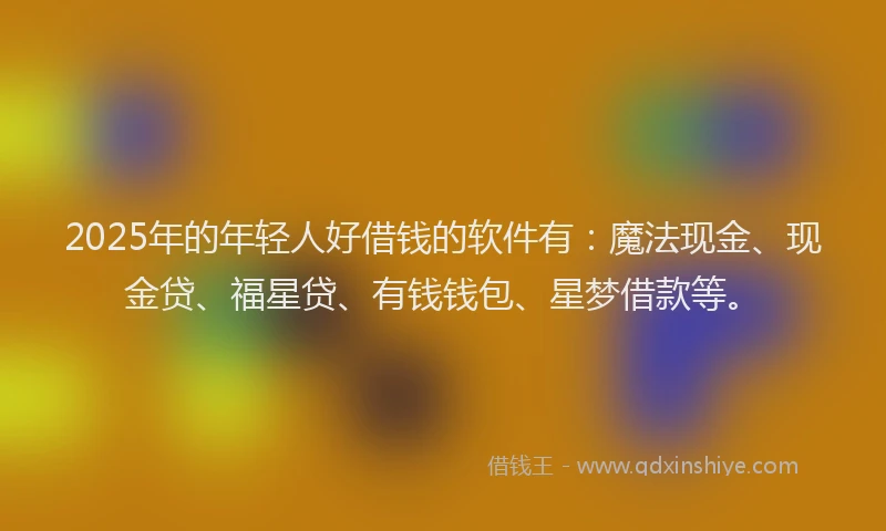 2025年的年轻人好借钱的软件有：魔法现金、现金贷、福星贷、有钱钱包、星梦借款等。