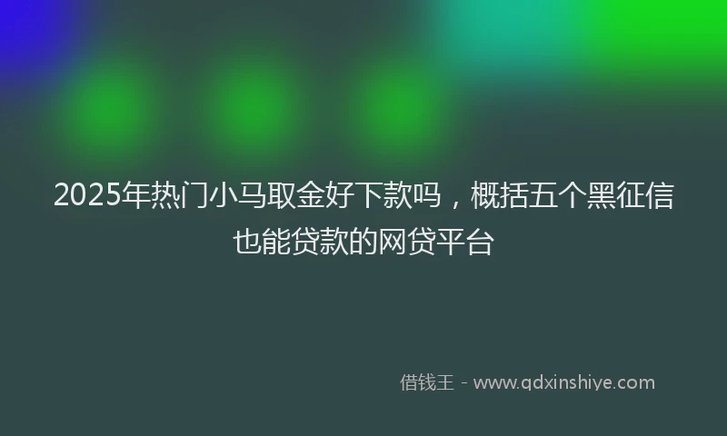 2025年热门小马取金好下款吗，概括五个黑征信也能贷款的网贷平台