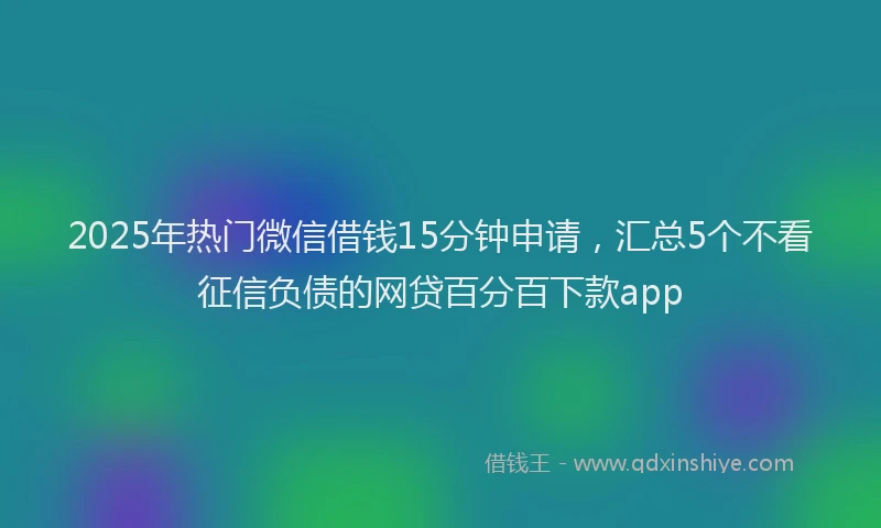 2025年热门微信借钱15分钟申请，汇总5个不看征信负债的网贷百分百下款app