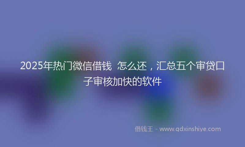 2025年热门微信借钱  怎么还，汇总五个审贷口子审核加快的软件