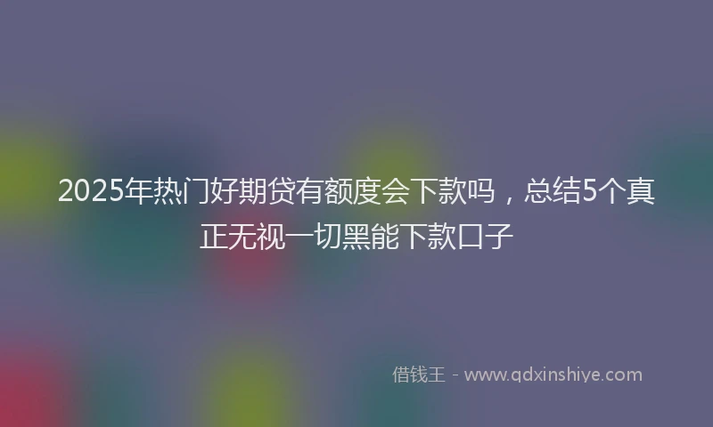 2025年热门好期贷有额度会下款吗，总结5个真正无视一切黑能下款口子