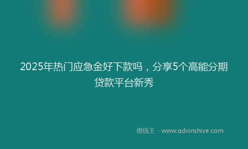 2025年热门应急金好下款吗，分享5个高能分期贷款平台新秀