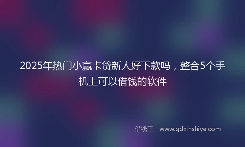 2025年热门小赢卡贷新人好下款吗，整合5个手机上可以借钱的软件