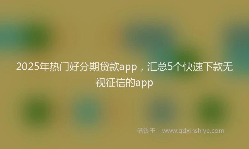 2025年热门好分期贷款app，汇总5个快速下款无视征信的app