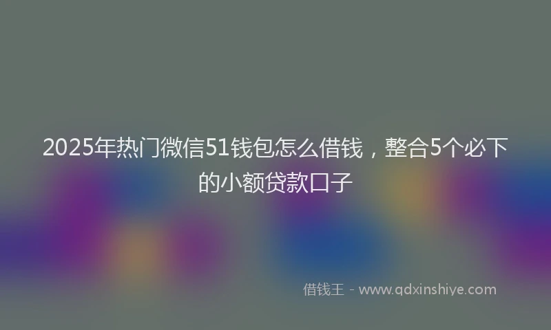 2025年热门微信51钱包怎么借钱，整合5个必下的小额贷款口子