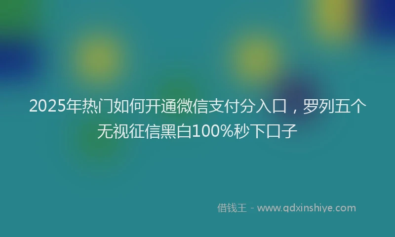 2025年热门如何开通微信支付分入口，罗列五个无视征信黑白100%秒下口子