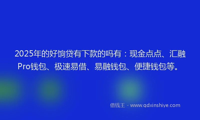 2025年的好饷贷有下款的吗有：现金点点、汇融Pro钱包、极速易借、易融钱包、便捷钱包等。