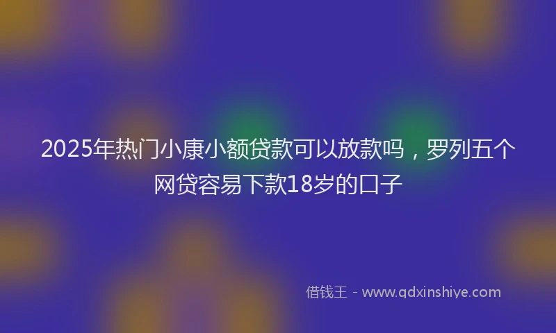 2025年热门小康小额贷款可以放款吗，罗列五个网贷容易下款18岁的口子