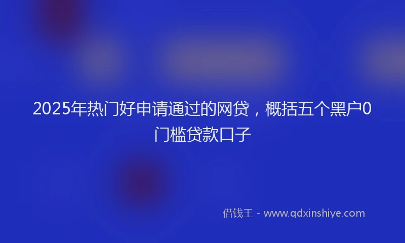 2025年热门好申请通过的网贷，概括五个黑户0门槛贷款口子