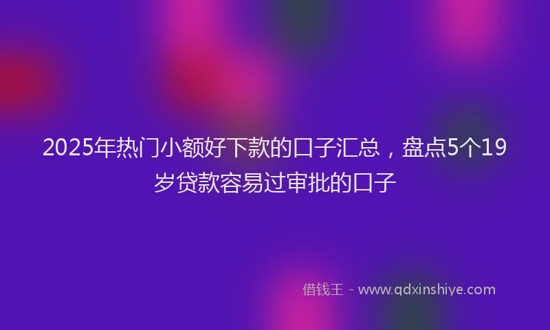 2025年热门小额好下款的口子汇总，盘点5个19岁贷款容易过审批的口子
