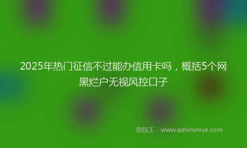 2025年热门征信不过能办信用卡吗，概括5个网黑烂户无视风控口子