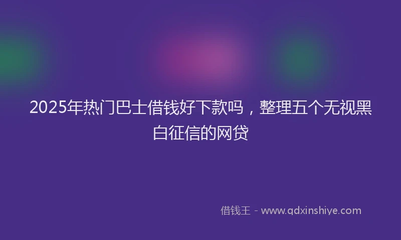 2025年热门巴士借钱好下款吗，整理五个无视黑白征信的网贷