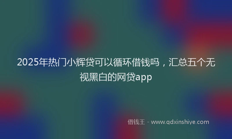 2025年热门小辉贷可以循环借钱吗，汇总五个无视黑白的网贷app