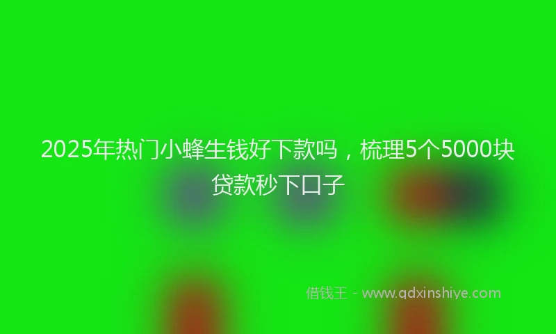 2025年热门小蜂生钱好下款吗，梳理5个5000块贷款秒下口子