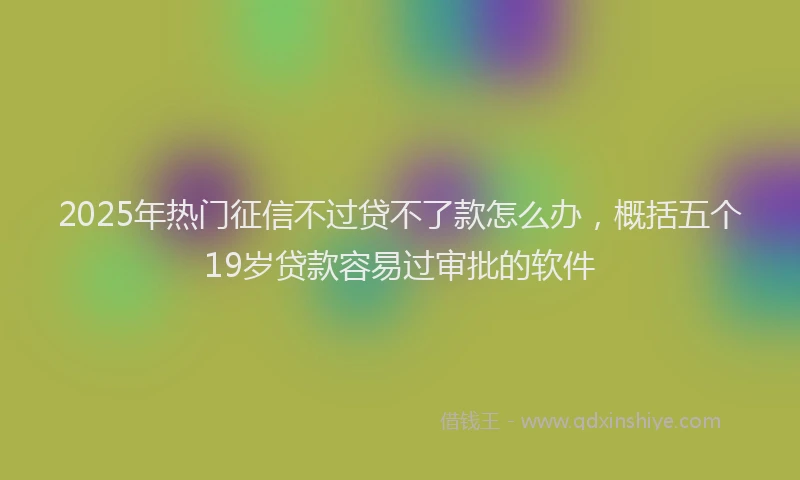 2025年热门征信不过贷不了款怎么办，概括五个19岁贷款容易过审批的软件