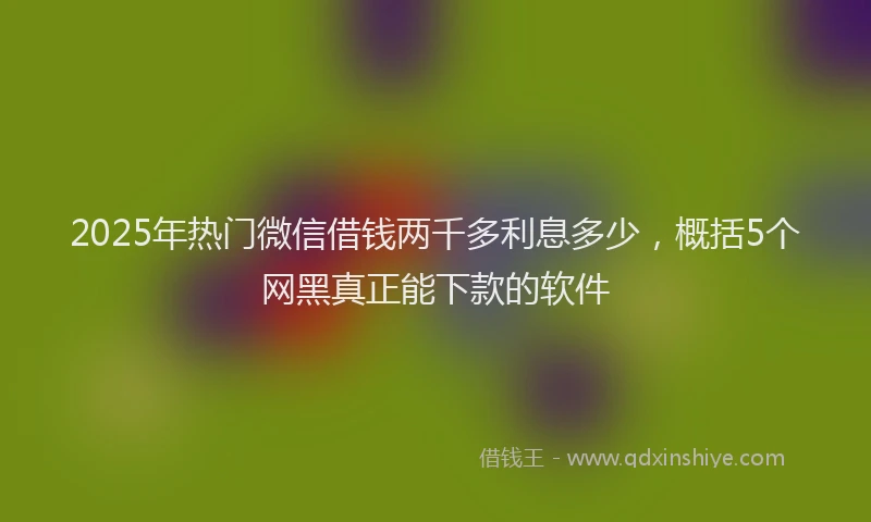 2025年热门微信借钱两千多利息多少，概括5个网黑真正能下款的软件