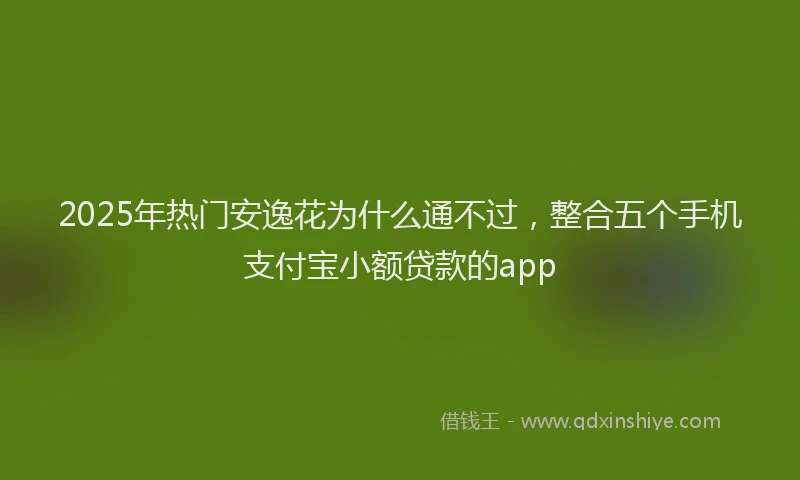 2025年热门安逸花为什么通不过，整合五个手机支付宝小额贷款的app