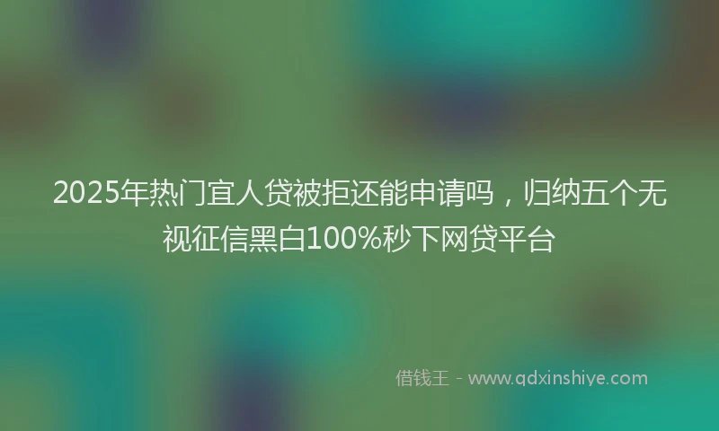 2025年热门宜人贷被拒还能申请吗，归纳五个无视征信黑白100%秒下网贷平台