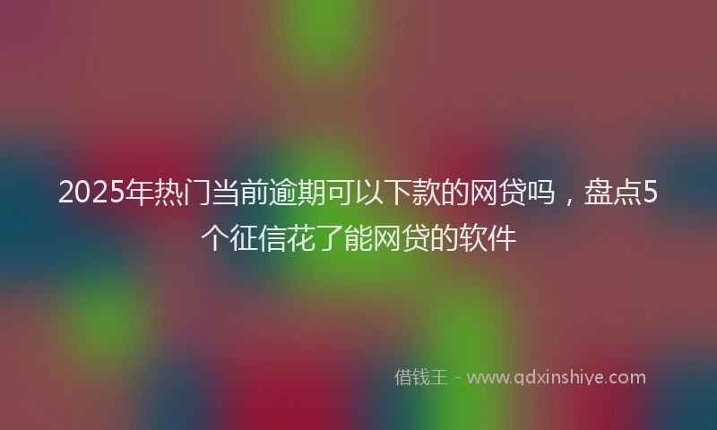 2025年热门当前逾期可以下款的网贷吗，盘点5个征信花了能网贷的软件