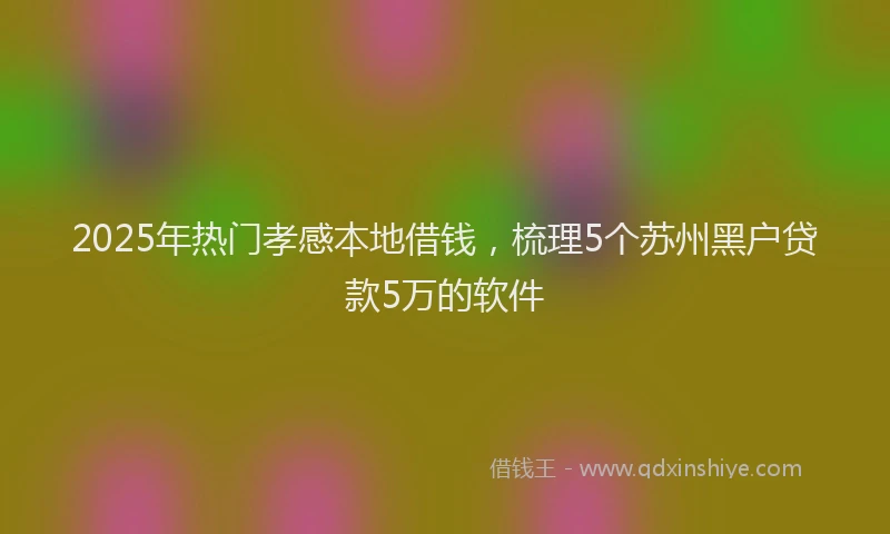2025年热门孝感本地借钱，梳理5个苏州黑户贷款5万的软件