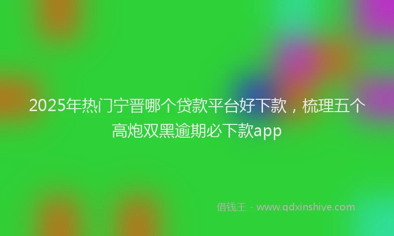 2025年热门宁晋哪个贷款平台好下款，梳理五个高炮双黑逾期必下款app