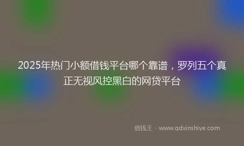 2025年热门小额借钱平台哪个靠谱，罗列五个真正无视风控黑白的网贷平台